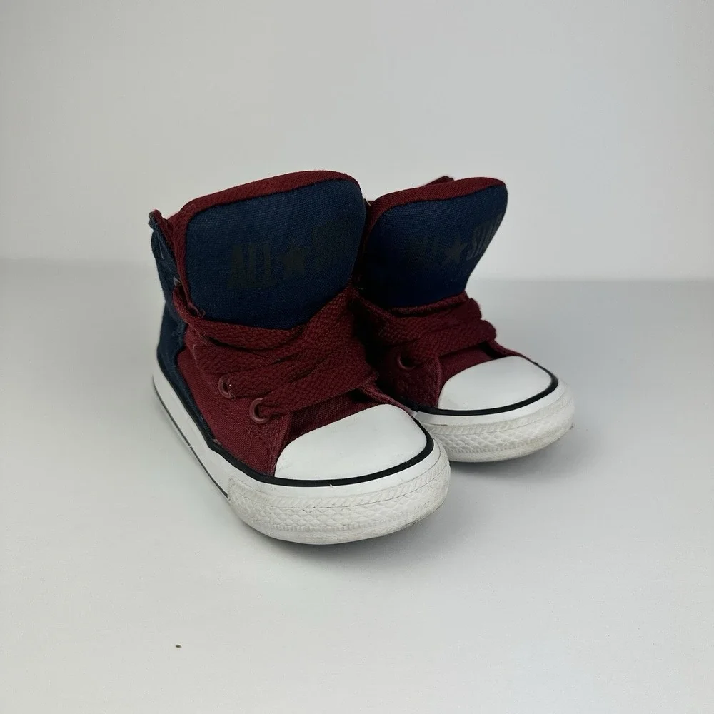 Converse Chuck Taylor All Star High Top Toddler Infant Shoes Sz 6 Burgundy Blue